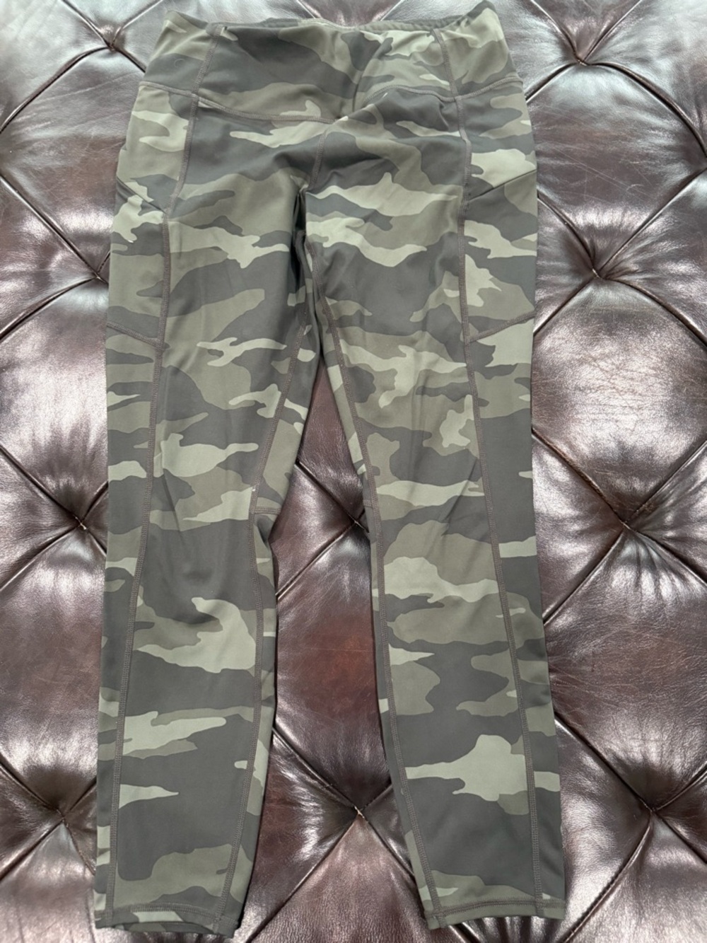 Athleta Olive Green & Black Camouflage Leggings